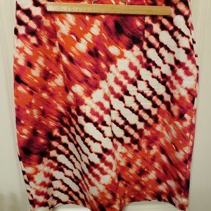 Worthington Red Multi-Color Pencil Skirt sz 16